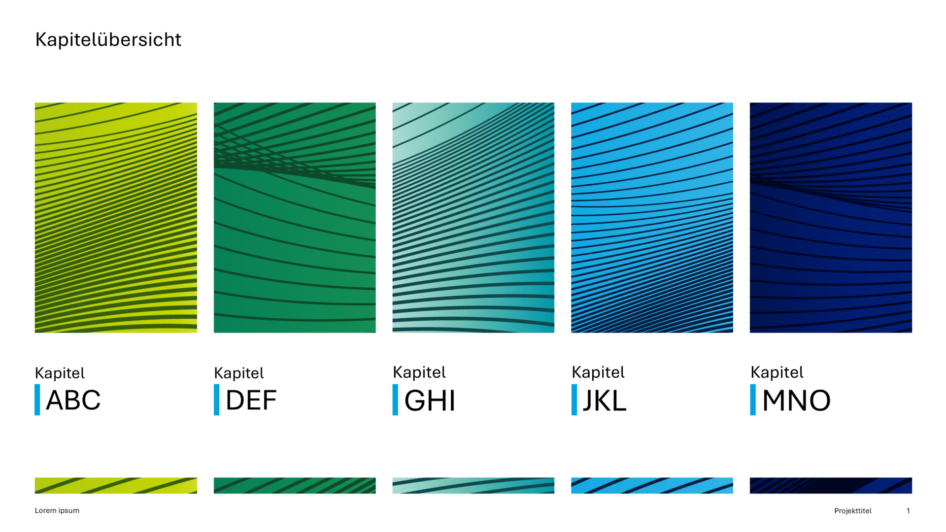 Kapitelübersicht mit bunten Farben und Mustern.